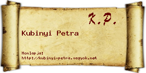 Kubinyi Petra névjegykártya