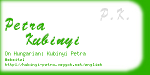 petra kubinyi business card